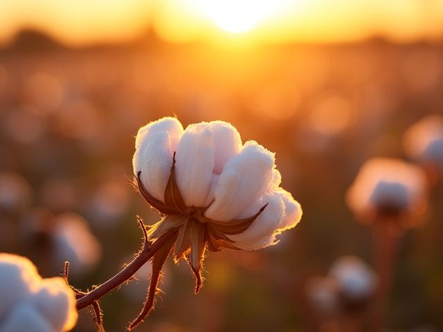 Organic cotton plants in a field