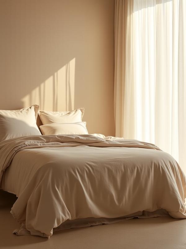Tencel duvet cover in sand tone
