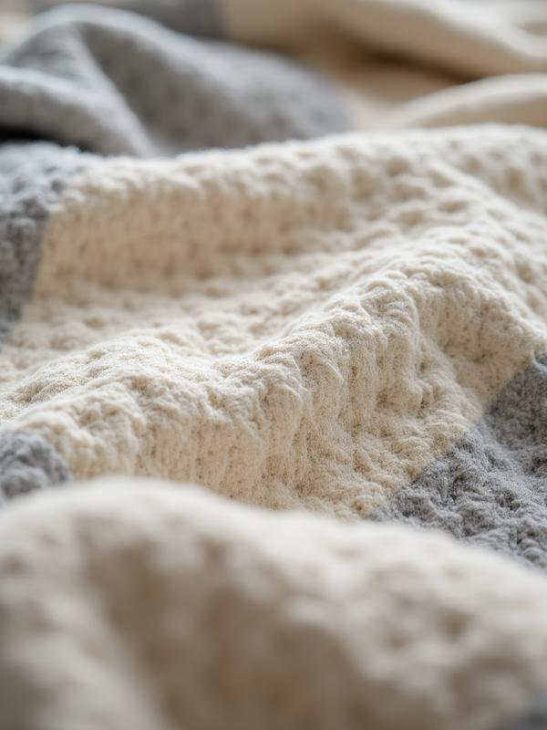 Recycled poly-fil quilted throw